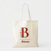 Personalisiertes Monogramm Weihnachtsgeschenk Tragetasche (Vorne)