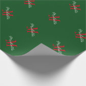Personalisiertes Monogramm Weihnachtsverpackungspa Geschenkpapier (Ecke)