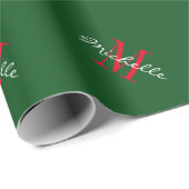 Personalisiertes Monogramm Weihnachtsverpackungspa Geschenkpapier (Rolleneckpunkt)