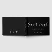 Personalisiertes Monogramm weiß schwarz Gästebuch (Voll)