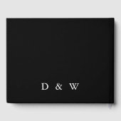 Personalisiertes Monogramm weiß schwarz Gästebuch (Rückseite)