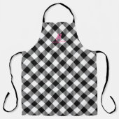 Personalisiertes Monogramm Weißes Büffel Kariertes Schürze (Vorderseite)
