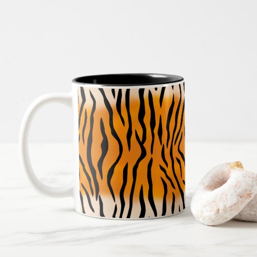 Personalisiertes Monogramm-wilde Zweifarbige Tasse (Mit Donut)