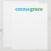 Personalisiertes, monogrammatisches Stationery Not Briefbogen (Vorne/Hinten)