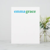 Personalisiertes, monogrammatisches Stationery Not Briefbogen (Stehend Vorderseite)