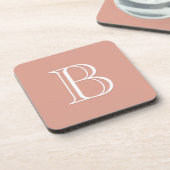 Personalisiertes monogrammiertes Initial Rosa & We Getränkeuntersetzer (Linke Seite)