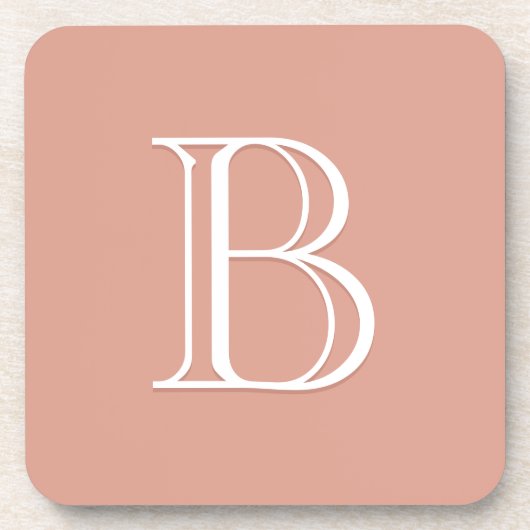 Personalisiertes monogrammiertes Initial Rosa & We Getränkeuntersetzer (Vorderseite)