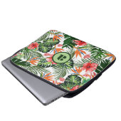 Personalisiertes monogrammiertes tropisches Muster Laptopschutzhülle (Vorne Knopf)