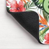 Personalisiertes monogrammiertes tropisches Muster Mousepad (Ecke)