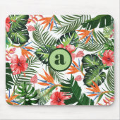 Personalisiertes monogrammiertes tropisches Muster Mousepad (Vorne)