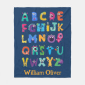 Personalisiertes Monster ABC Albern Alphabet Monst Fleecedecke (Vorderseite)