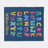 Personalisiertes Monster ABC Albern Alphabet Monst Fleecedecke (Vorderseite (Horizontal))