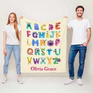 Personalisiertes Monster ABC Albern Alphabet Monst Fleecedecke