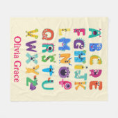 Personalisiertes Monster ABC Albern Alphabet Monst Fleecedecke (Vorderseite (Horizontal))
