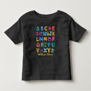 Personalisiertes Monster ABC Albern Alphabet Monst Kleinkind T-shirt