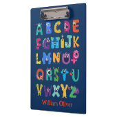 Personalisiertes Monster ABC Albern Alphabet Monst Klemmbrett (Links)