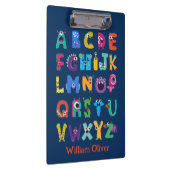 Personalisiertes Monster ABC Albern Alphabet Monst Klemmbrett (Rechts)