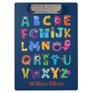 Personalisiertes Monster ABC Albern Alphabet Monst Klemmbrett