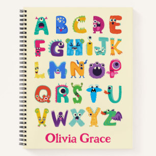 Personalisiertes Monster ABC Albern Alphabet Monst Notizblock