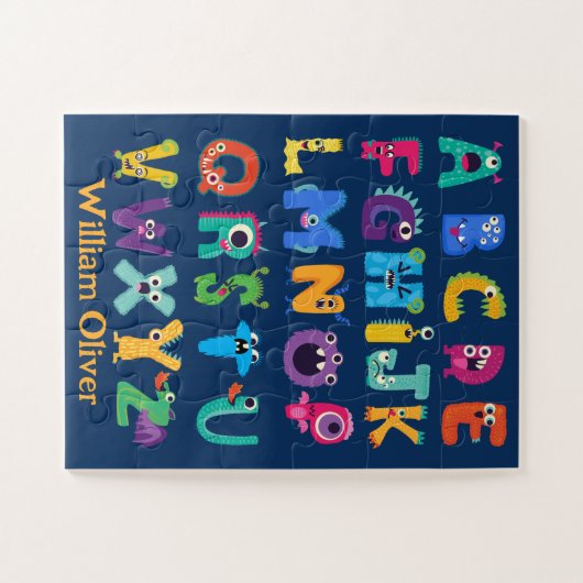 Personalisiertes Monster ABC Albern Alphabet Monst Puzzle (Horizontal)