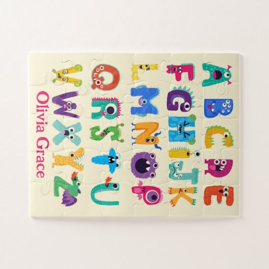 Personalisiertes Monster ABC Albern Alphabet Monst Puzzle (Horizontal)
