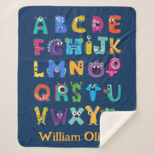 Personalisiertes Monster ABC Albern Alphabet Monst Sherpadecke
