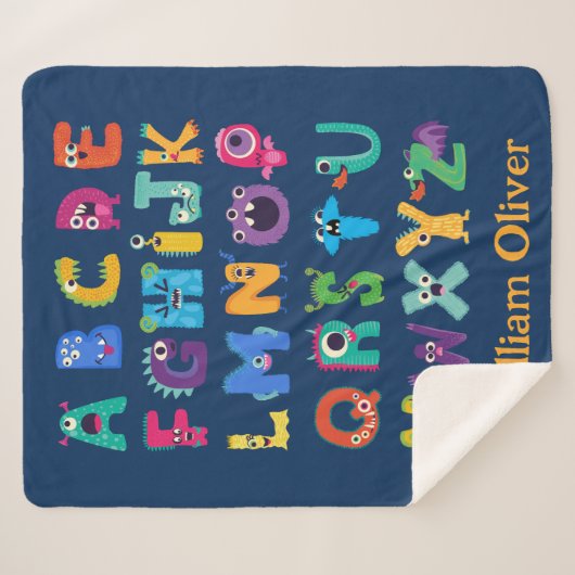 Personalisiertes Monster ABC Albern Alphabet Monst Sherpadecke (Vorderseite (Horizontal))