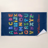 Personalisiertes Monster ABC Albern Alphabet Monst Strandtuch (Vorderseite)