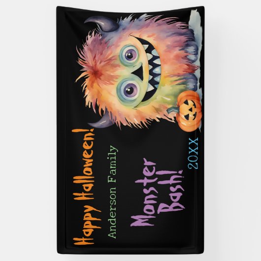 Personalisiertes Monster-Bash-Halloween-Party Banner (Vertikal)