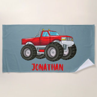 PERSONALISIERTES MONSTER-TRUCK-STRANDHANDTUCH STRANDTUCH