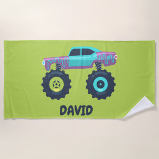 PERSONALISIERTES MONSTER-TRUCK-STRANDHANDTUCH STRANDTUCH