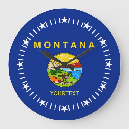 Personalisiertes Montana State Flag Design Große Wanduhr (Vorderseite)