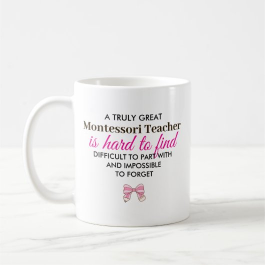 Personalisiertes Montessori-Lehrergeschenk Kaffeetasse (Links)