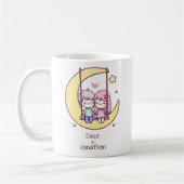 Personalisiertes Moon Swing Couple im Chibi-Stil Kaffeetasse (Links)