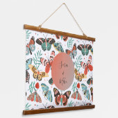 Personalisiertes Moth Butterfly Muster Wandteppich Mit Holzrahmen (Gewinkelt)