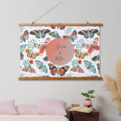 Personalisiertes Moth Butterfly Muster Wandteppich Mit Holzrahmen (Schlafzimmer)