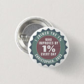 Personalisiertes Motivations-One-Percent-Influence Button (Vorne & Hinten)