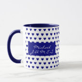 Personalisiertes Motivierend Tief-blaues Herz-Must Tasse (Links)