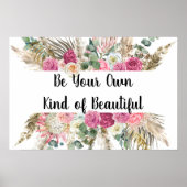 Personalisiertes Motivierend Zitat Rosa Blume Poster (Vorne)