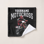 Personalisiertes Motocross Dirt Bike Racing Badhandtuch Set (Waschlappen)