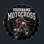 Personalisiertes Motocross Dirt Bike Racing  Dartscheibe<br><div class="desc">Individuelle Name Dirt Bike Rider Motocross Racing Moto Racer Motorrad Geschenke - Wählen Sie Farbe und anpassen mit Ihrem Namen oder benutzerdefinierten Text!</div>