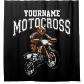Personalisiertes Motocross Dirt Bike Racing Duschvorhang (Vorderseite)