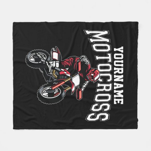 Personalisiertes Motocross Dirt Bike Racing Fleecedecke (Vorderseite (Horizontal))