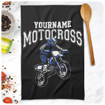 Personalisiertes Motocross Dirt Bike Racing Geschirrtuch<br><div class="desc">Individuelle Name Dirt Bike Rider Motocross Racing Moto Racer Motorrad Geschenke - Wählen Sie Farbe und anpassen mit Ihrem Namen oder benutzerdefinierten Text!</div>