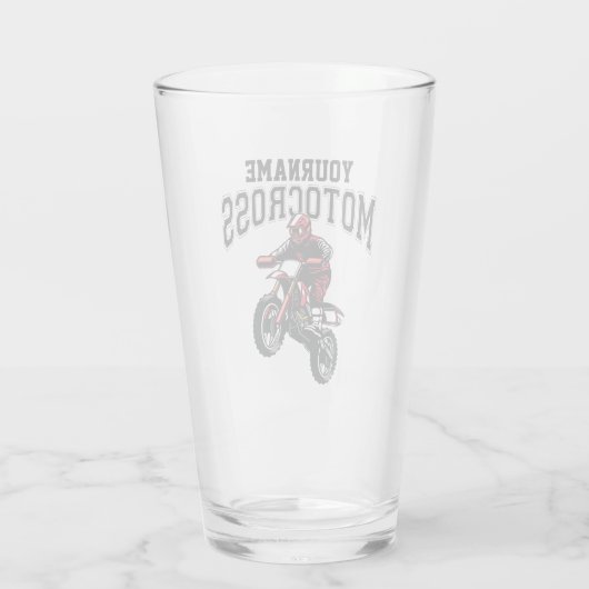 Personalisiertes Motocross Dirt Bike Racing Glas (Rückseite)