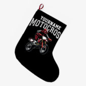 Personalisiertes Motocross Dirt Bike Racing Großer Weihnachtsstrumpf (Vorderansicht (hängend))
