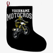 Personalisiertes Motocross Dirt Bike Racing Großer Weihnachtsstrumpf (Vorderseite)