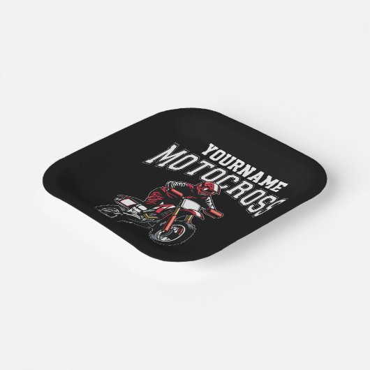 Personalisiertes Motocross Dirt Bike Racing Pappteller (Gewinkelt)