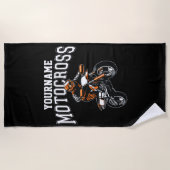 Personalisiertes Motocross Dirt Bike Racing Strandtuch (Vorderseite)