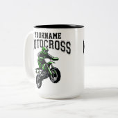 Personalisiertes Motocross Dirt Bike Racing Zweifarbige Tasse (Vorderseite Links)